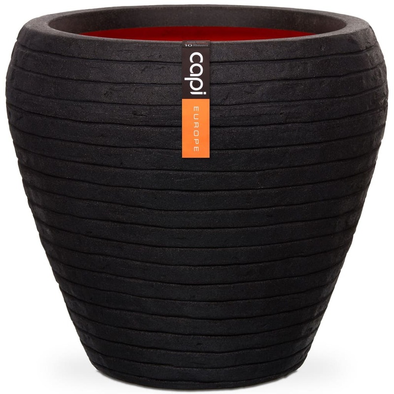Capi Vase Nature Row Tapered 42×38 cm Black KBLRO362
