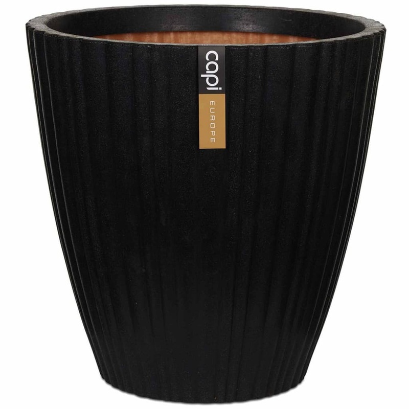 Capi Vase Urban Tube Tapered 40×40 cm Black KBLT801