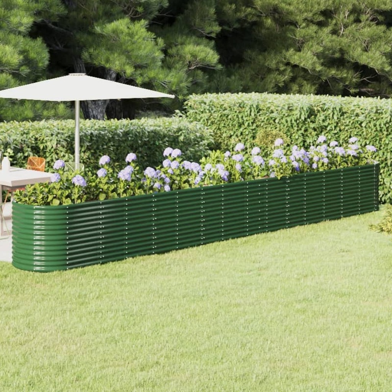 Berkfield Garden Raised Bed Powder-coated Steel 620x80x68 cm Green