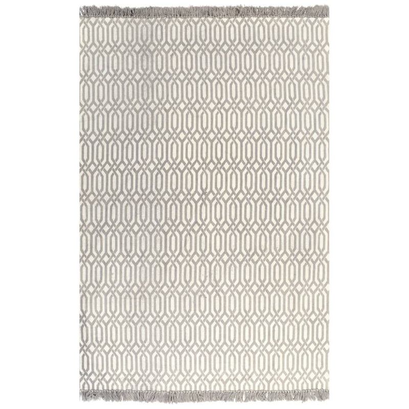 Berkfield Kilim Rug Cotton 120×180 cm with Pattern Taupe