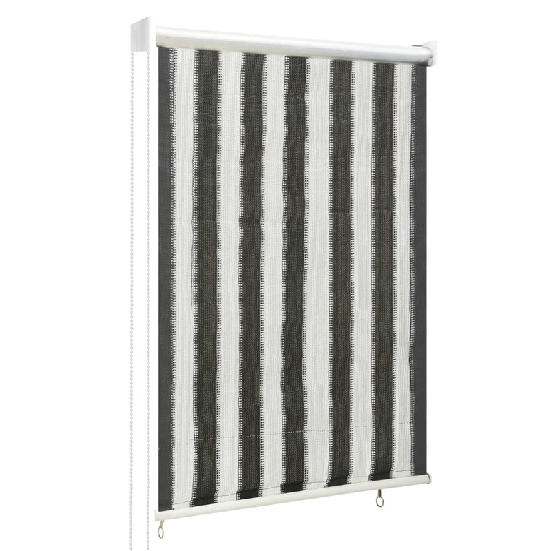 Berkfield Outdoor Roller Blind 80×140 cm Anthracite and White Stripe