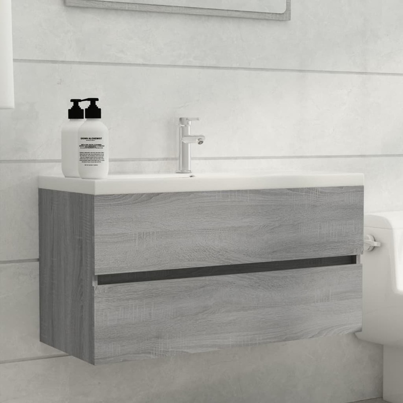 Berkfield Sink Cabinet Grey Sonoma 90×38.5×45 cm Engineered Wood