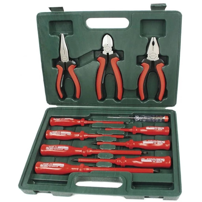 Br_der Mannesmann 11 Piece VDE Screwdriver and Pliers Set 11240