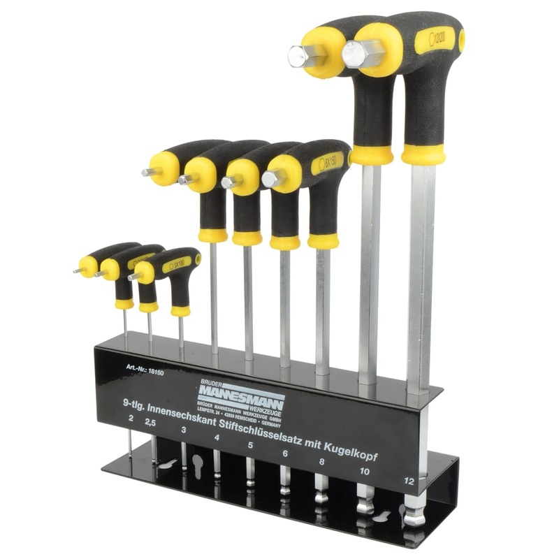 Br_der Mannesmann 9 Piece Hex Key and Ballpoint Wrench Set 18150