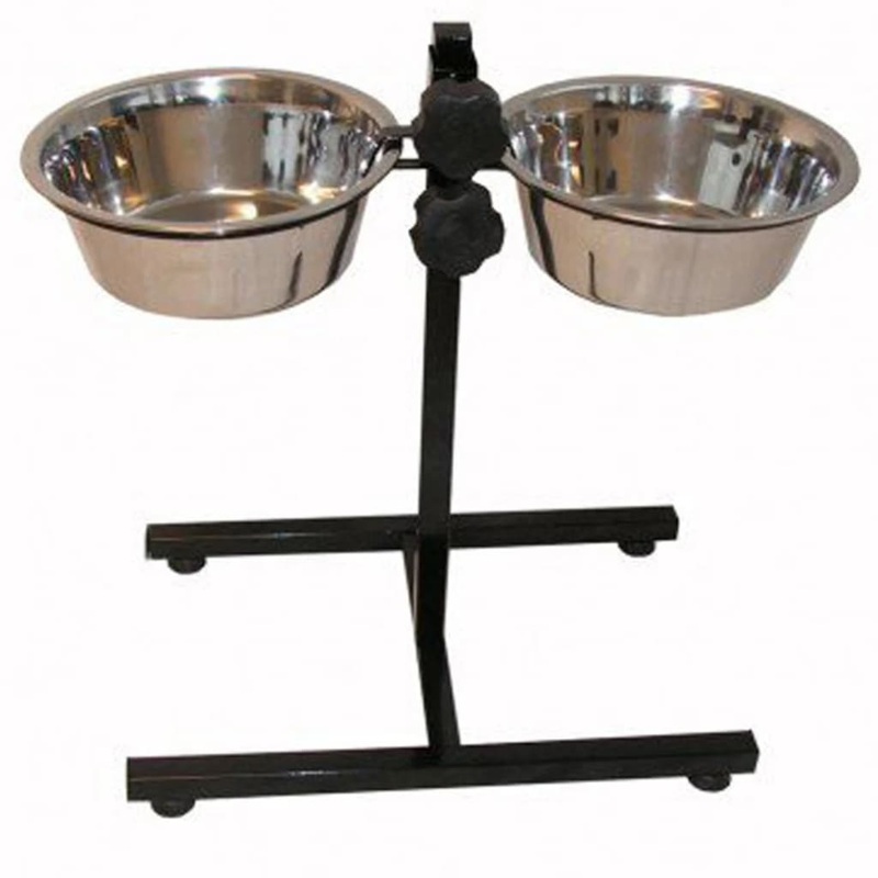 @Pet Twin Pet Feeder Stand 2×2.8 L Black 17218