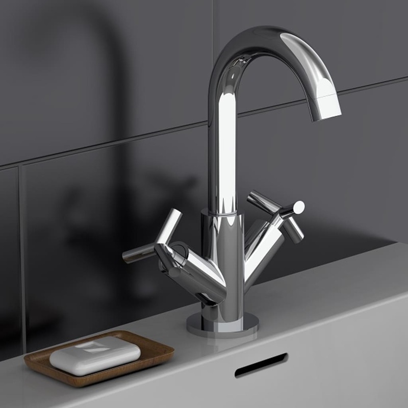 SCHTTE 2-Handle Basin Mixer ELIOT Chrome