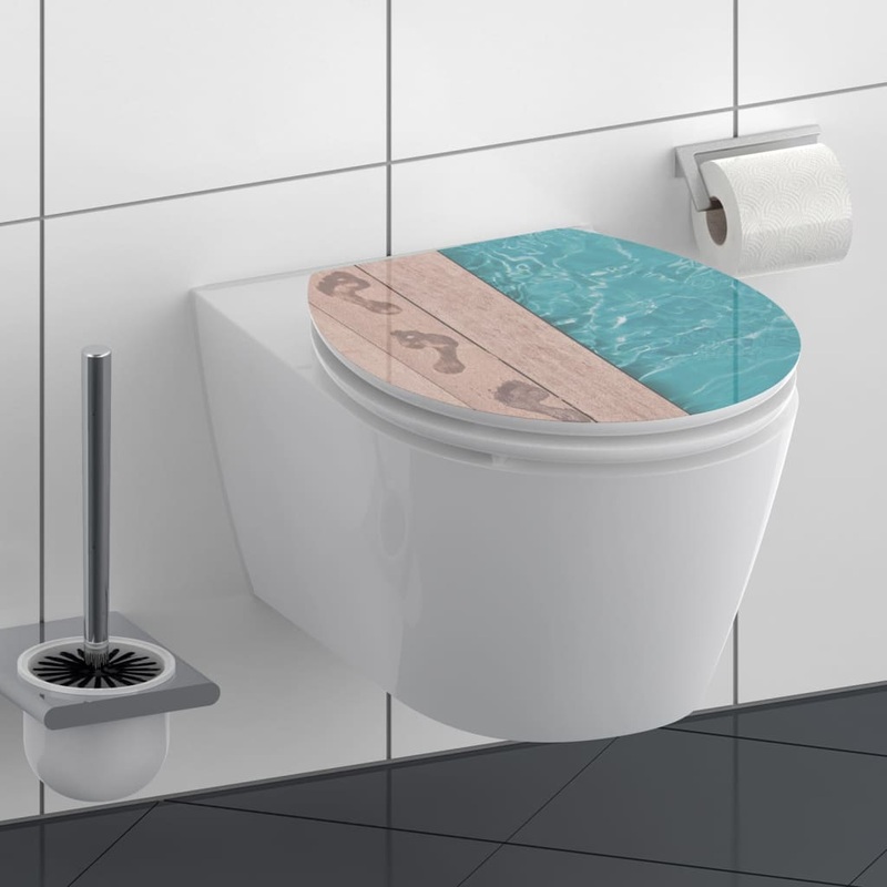 SCHTTE High Gloss Toilet Seat with Soft-Close POOLSIDE MDF
