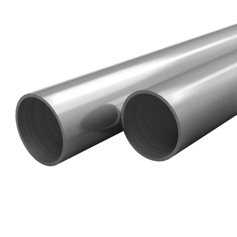 Berkfield 2 pcs Stainless Steel Tubes Round V2A 2m 70×1.8mm