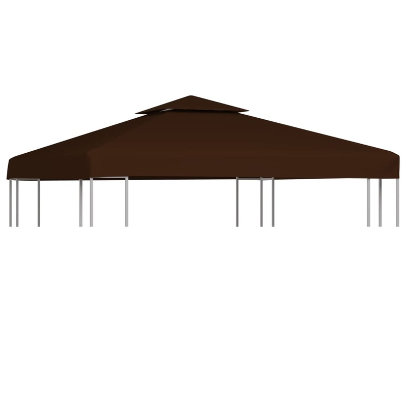 Berkfield 2-Tier Gazebo Top Cover 310 g/m_ 3×3 m Brown