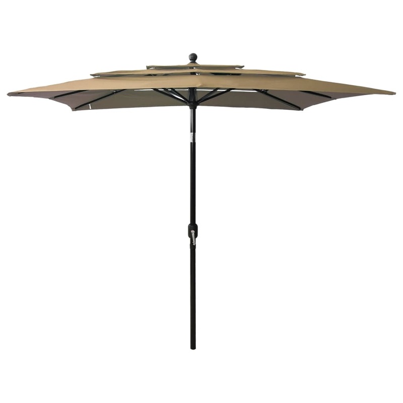 Berkfield 3-Tier Parasol with Aluminium Pole Taupe 2.5×2.5 m