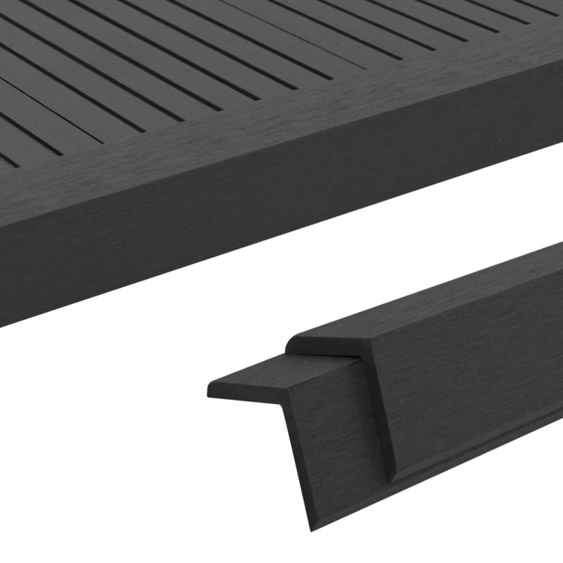 Berkfield 5 pcs Decking Angle Trims WPC 170 cm Black