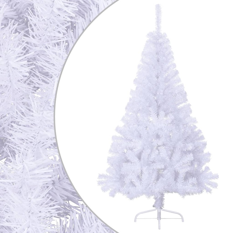Berkfield Artificial Half Christmas Tree with Stand White 120 cm PVC