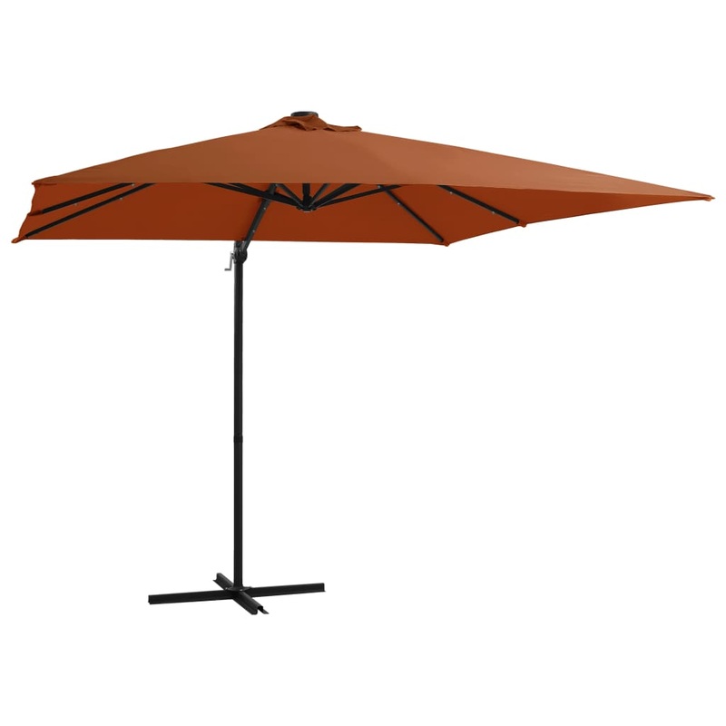 Berkfield Cantilever Umbrella with LED lights Terracotta 250×250 cm