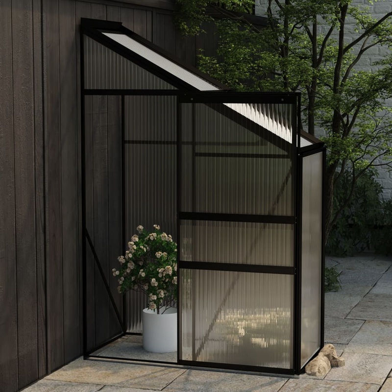 Berkfield Greenhouse Anthracite Aluminium 1.44 m_