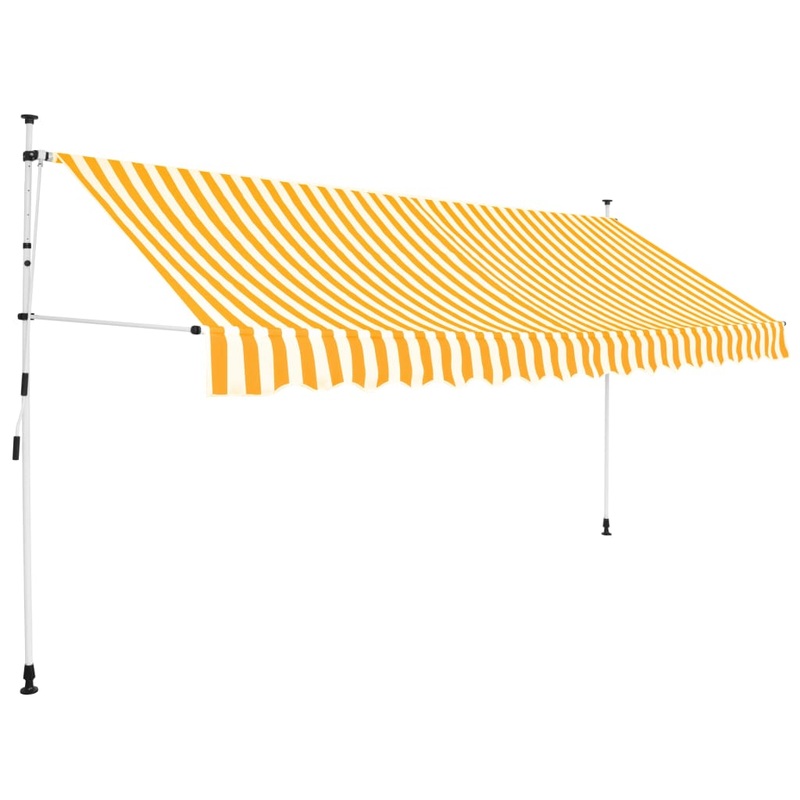 Berkfield Manual Retractable Awning 350 cm Orange and White Stripes