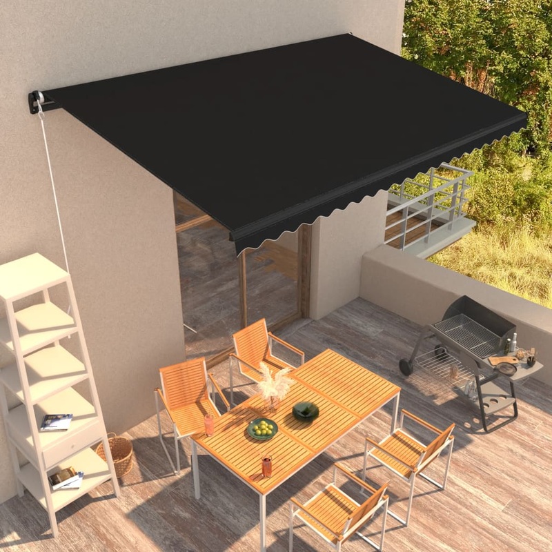 Berkfield Manual Retractable Awning 500×300 cm Anthracite