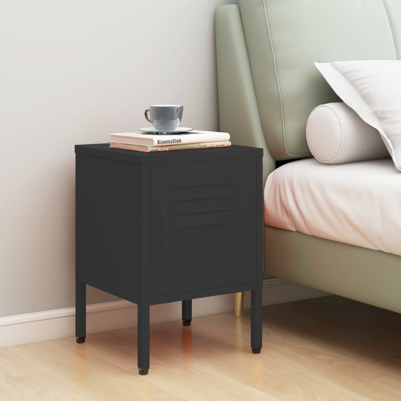 Berkfield Nightstand Anthracite 35x35x51 cm Steel