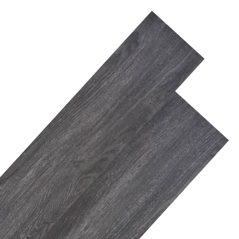 Berkfield Non Self-adhesive PVC Flooring Planks 5.26 m_ 2 mm Black and White