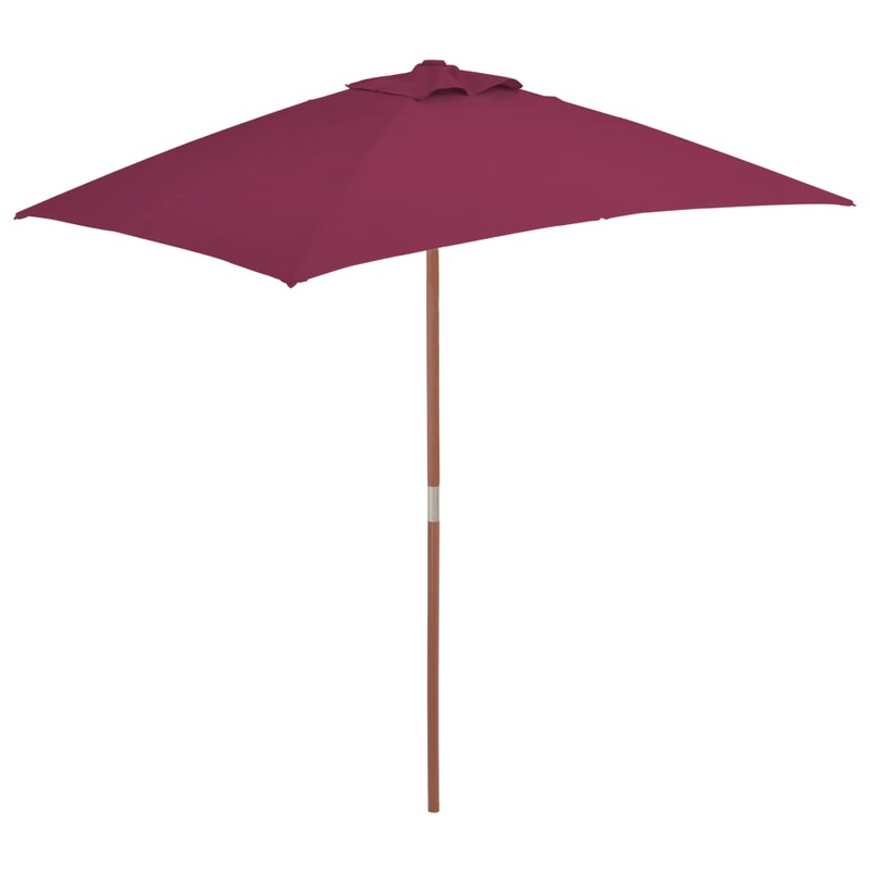Berkfield Outdoor Parasol with Wooden Pole 150×200 cm Bordeaux Red