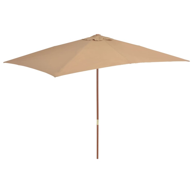 Berkfield Outdoor Parasol with Wooden Pole 200×300 cm Taupe