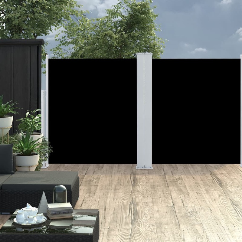Berkfield Patio Retractable Double Side Awning 170×600 cm Black