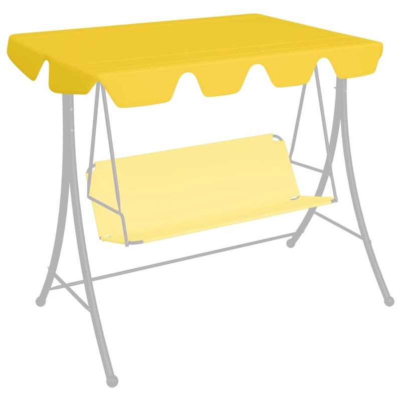 Berkfield Replacement Canopy for Garden Swing Yellow 150/130×70/105 cm