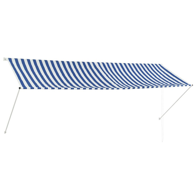 Berkfield Retractable Awning 350×150 cm Blue and White