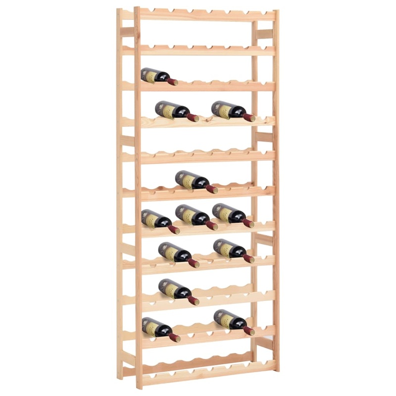 Berkfield Wine Rack for 77 Bottles Pinewood