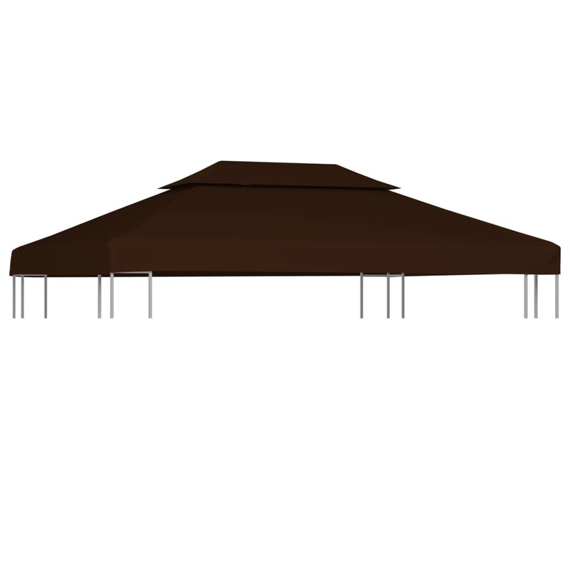 Berkfield 2-Tier Gazebo Top Cover 310 g/m_ 4×3 m Brown