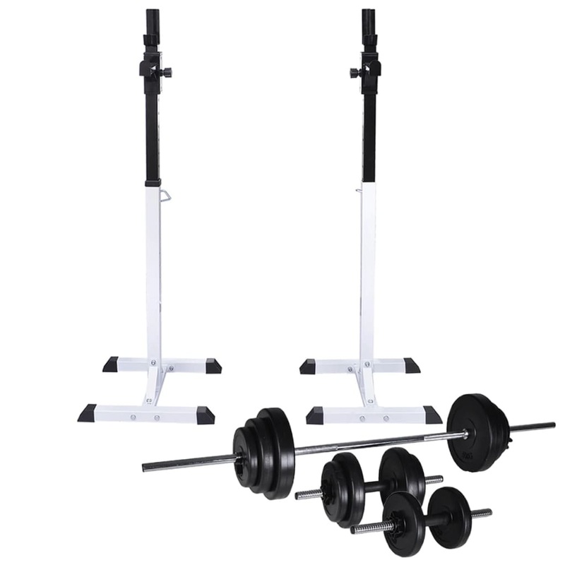 Berkfield Barbell Squat Rack with Barbell and Dumbbell Set 30.5 kg
