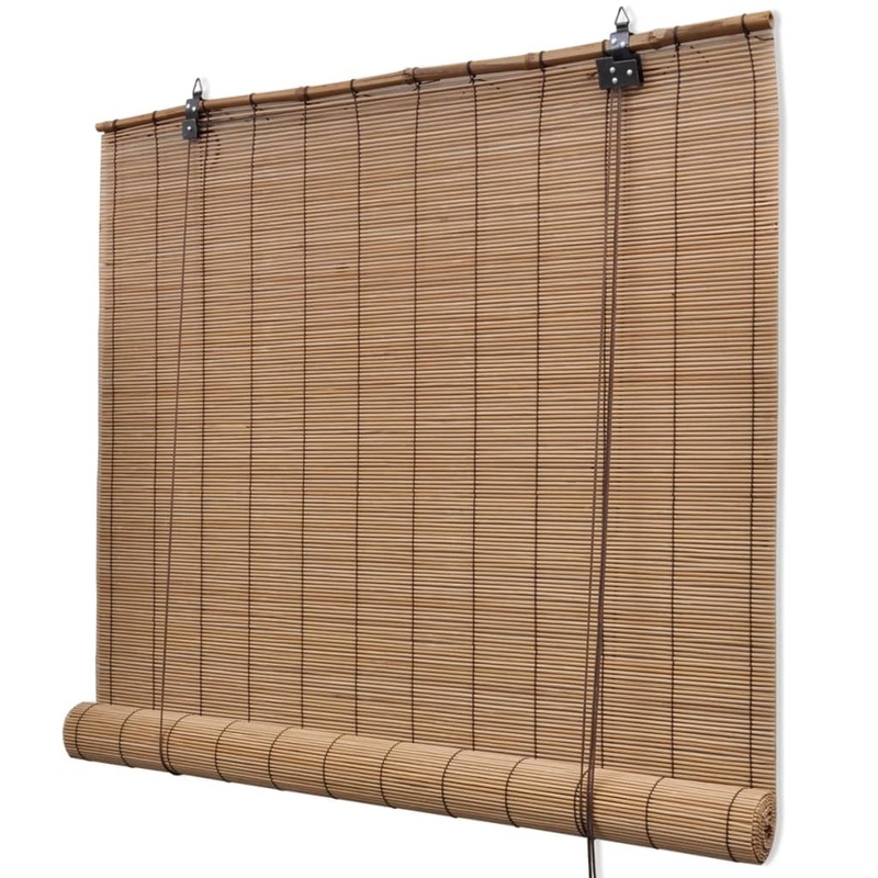 Berkfield Brown Bamboo Roller Blinds 120 x 160 cm
