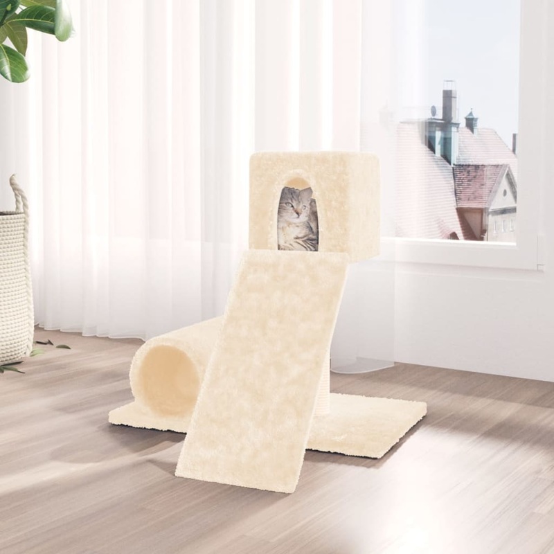 Berkfield Cat Tree with Sisal Scratching Post Cream 59 cm