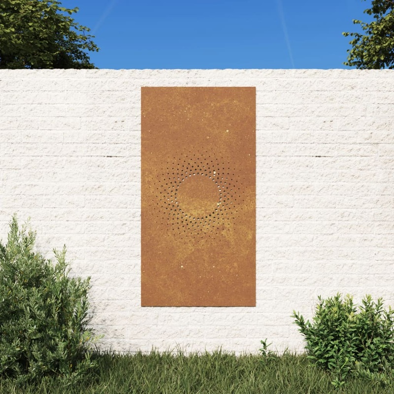 Berkfield Garden Wall Decoration 105×55 cm Corten Steel Sun Design