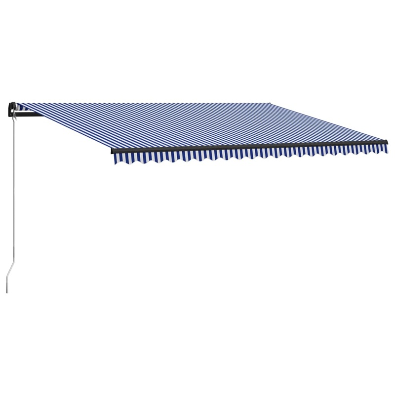 Berkfield Manual Retractable Awning 500×300 cm Blue and White