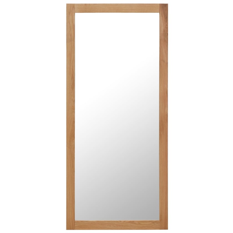 Berkfield Mirror 50×140 cm Solid Oak Wood