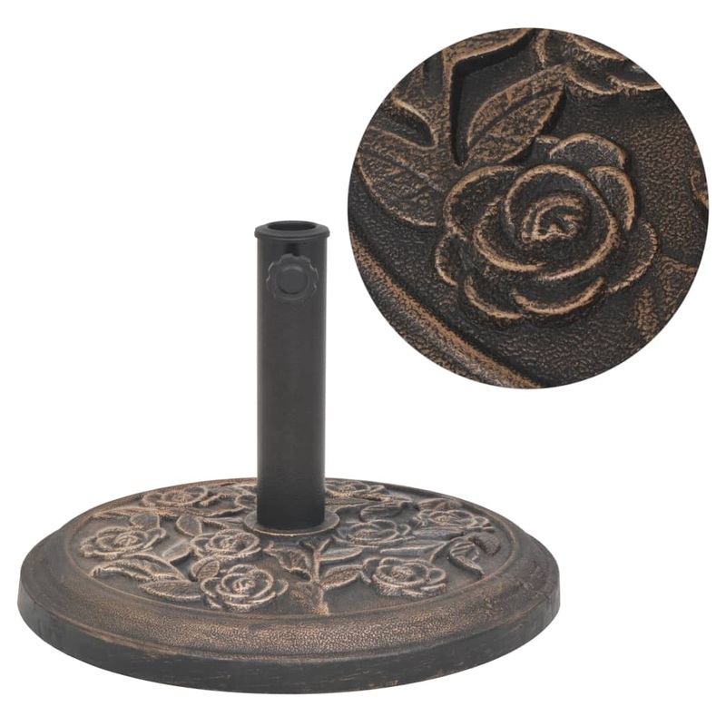 Berkfield Parasol Base Resin Round Bronze 9 kg