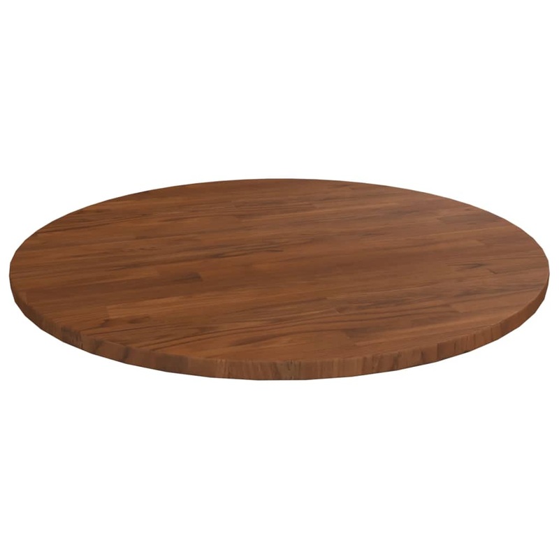 Berkfield Round Table Top Dark Brown 50×1.5 cm Treated Solid Wood Oak