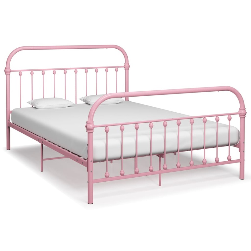 Berkfield Bed Frame Pink Metal 120×200 cm
