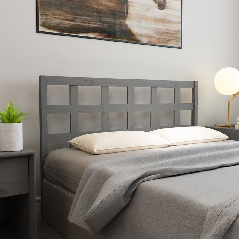 Berkfield Bed Headboard Grey 165.5x4x100 cm Solid Wood Pine