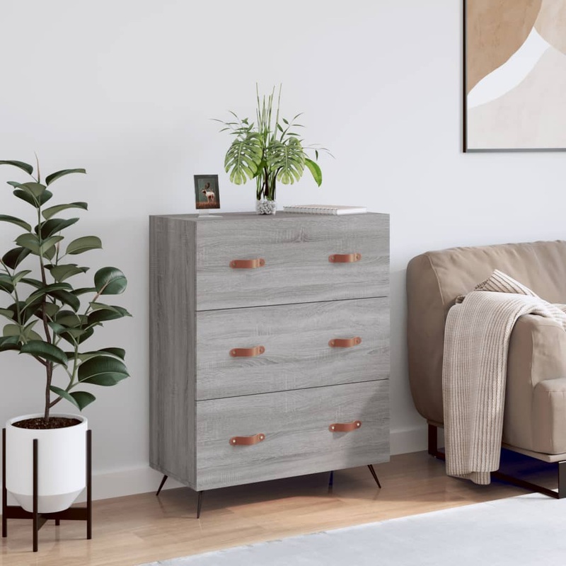 Berkfield Chest of Drawers Grey Sonoma 69.5x34x90 cm Engineered Wood