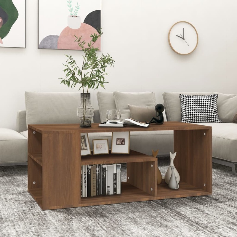 Berkfield Coffee Table Brown Oak 100x50x40 cm Engineered Wood