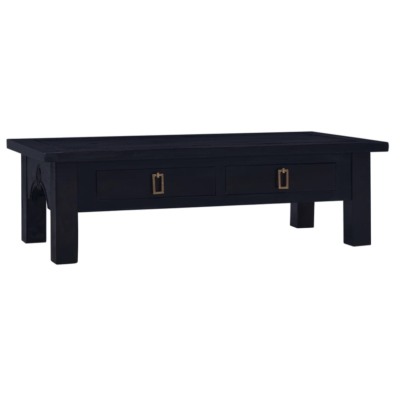 Berkfield Coffee Table Light Black Coffee 100x50x30 cm Solid Mahogany Wood