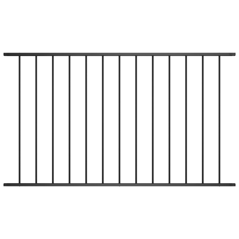 Berkfield Fence Panel Powder-coated Steel 1.7×1.25 m Black