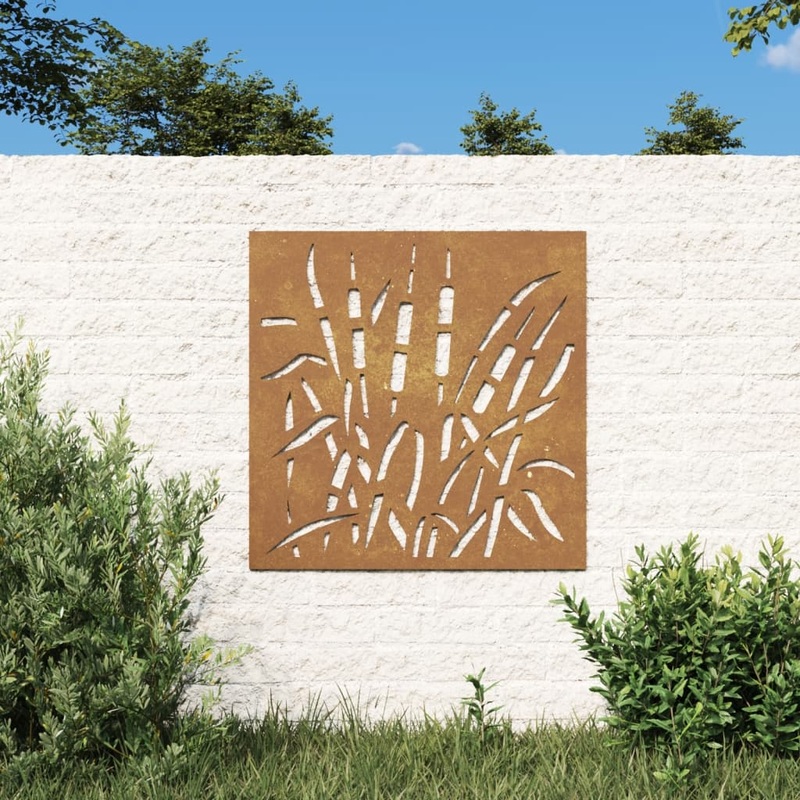 Berkfield Garden Wall Decoration 55×55 cm Corten Steel Grass Design
