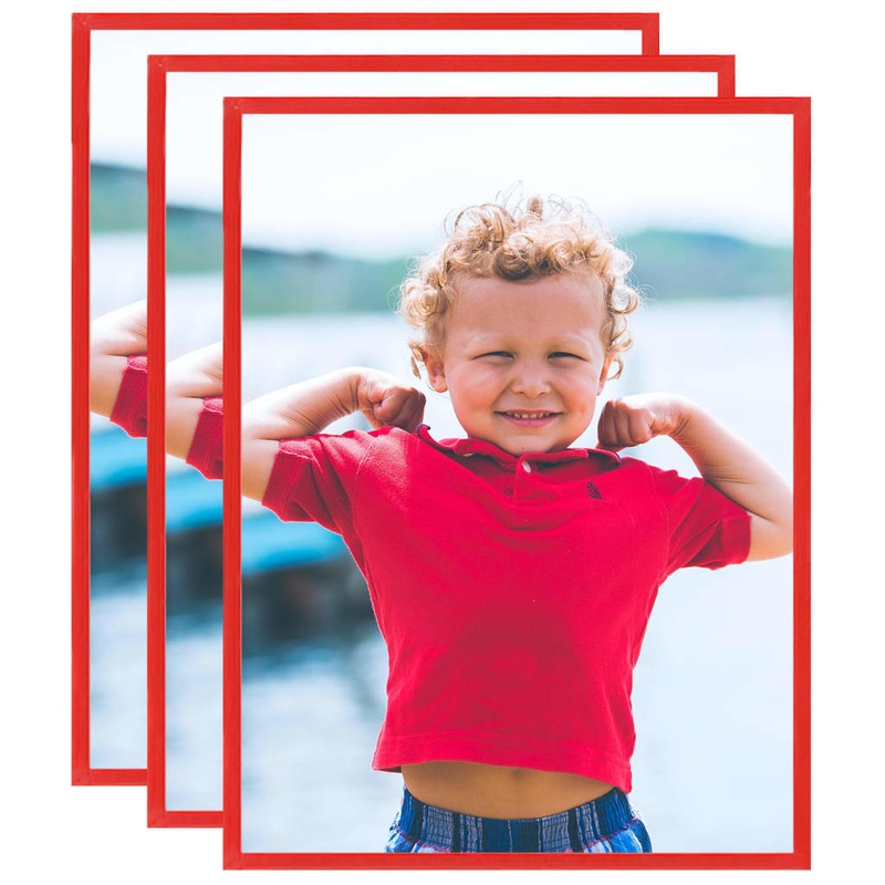 Berkfield Photo Frames Collage 3 pcs for Wall or Table Red 50×60 cm MDF