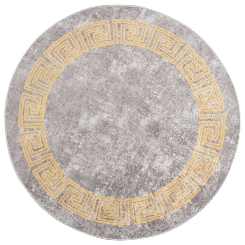 Berkfield Rug Washable 120 cm Grey Anti Slip