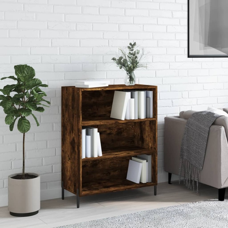 Berkfield Shelf Cabinet Smoked Oak 69.5×32.5×90 cm Engineered Wood