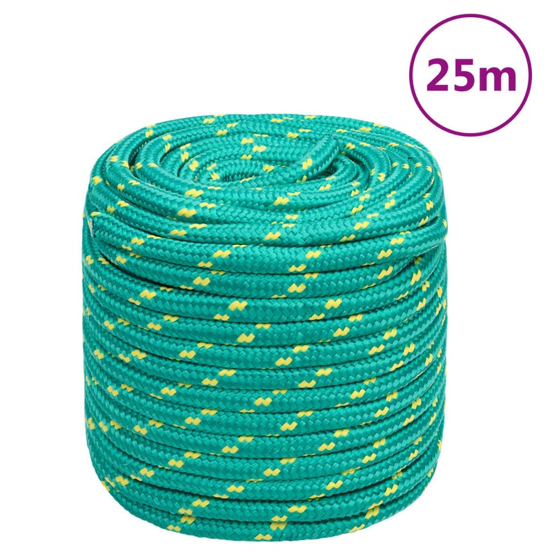 Berkfield Boat Rope Green 18 mm 25 m Polypropylene
