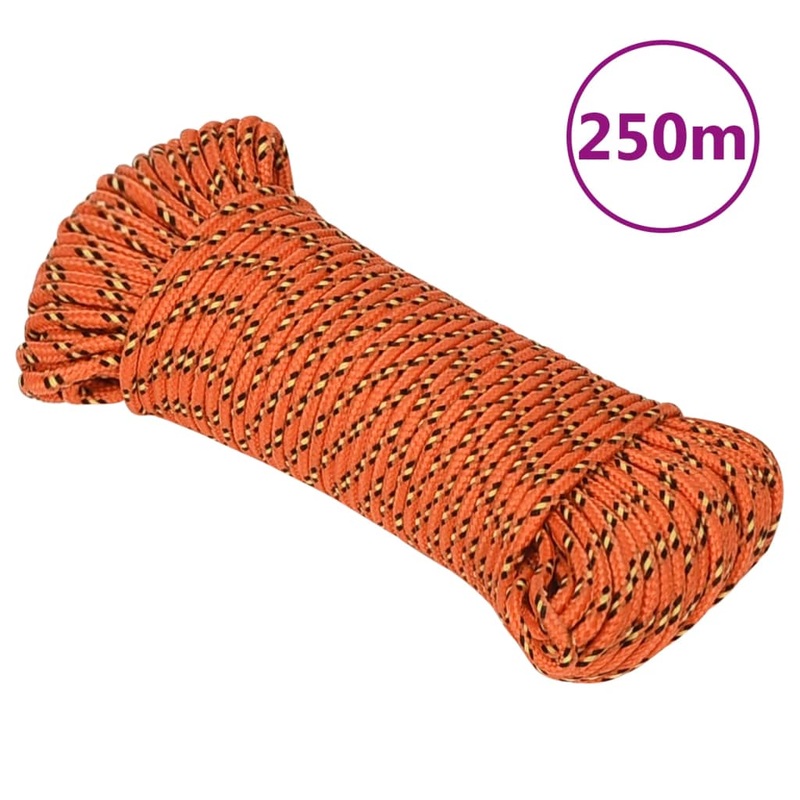 Berkfield Boat Rope Orange 5 mm 250 m Polypropylene