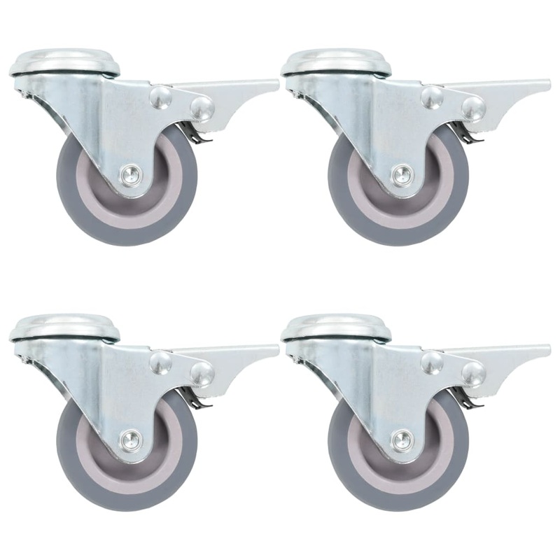 Berkfield Bolt Hole Swivel Casters with Double Brakes 4 pcs 50 mm